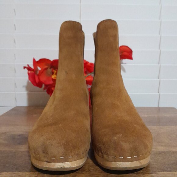 Loeffler Randall CACAO Leather Wood Clog Chelsea Boots sz 6M - Picture 5 of 9